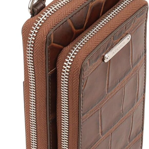 Multipocket Women's Leather Crossbody Bag RFID Safe Adjustable Strap - Picture 6 of 6